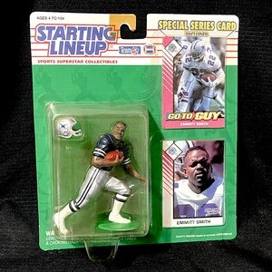 1993 Starting Lineup EMMITT SMITH Dallas Cowboys Figure + Exclusive Cards